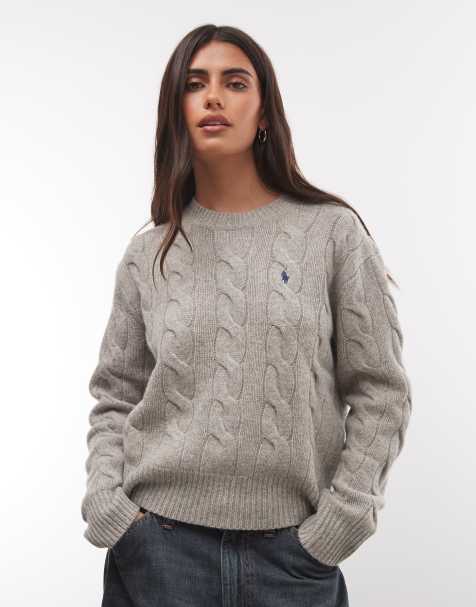 Polo Ralph Lauren sweter z nadrukiem w węzły w jasnoszarym kolorze - view 1
