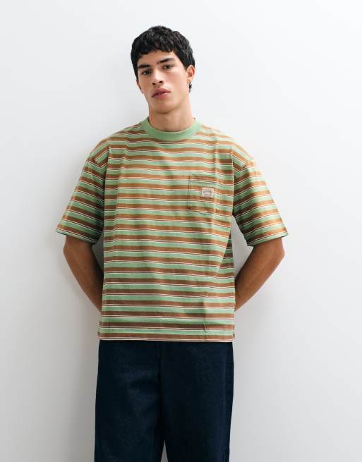 Polo Ralph Lauren t-shirt à rayures épais coupe relaxed marron, 3 de 5