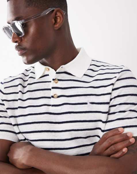 Polo Ralph Lauren - T-shirt à rayures et logo emblématique - Blanc/bleu - view 1