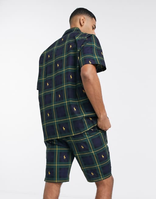 Polo Ralph Lauren t-shirt and shorts set in green and yellow check with  chest logo | ASOS