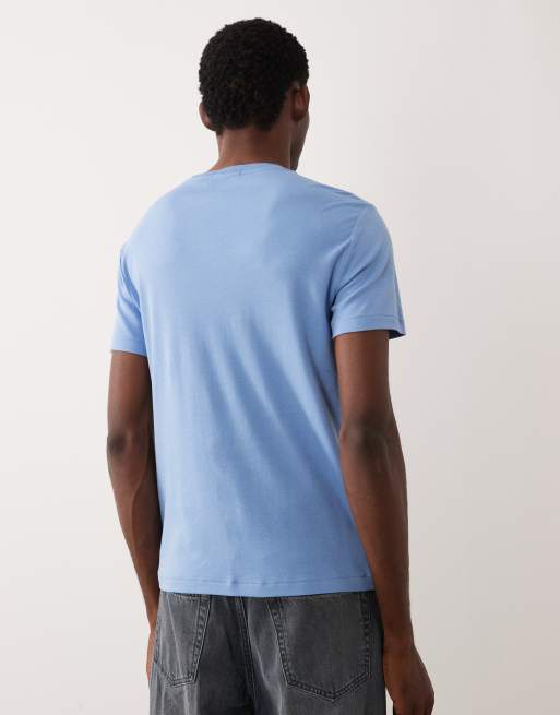 Polo Ralph Lauren – T-Shirt aus Pima-Baumwolle in Himmelblau mit schmaler Passform und Polospieler-Logo, 3 von 5