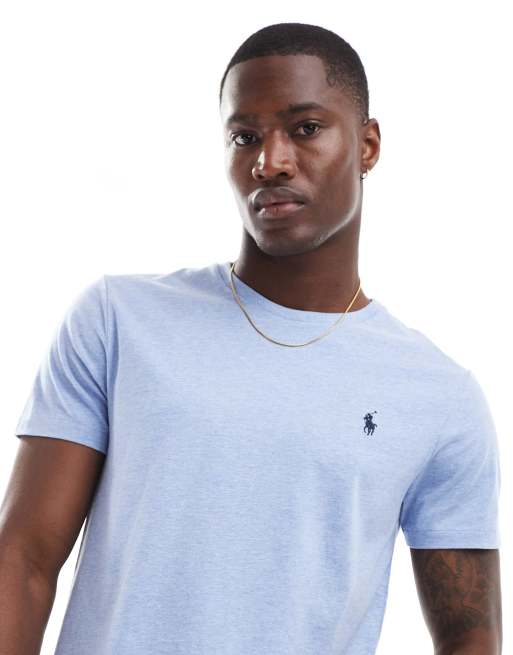 polo hier Ralph Lauren - T-shirt avec logo emblématique - Bleu clair chiné