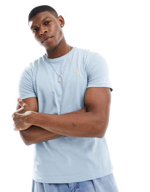 Polo Ralph Lauren T shirt avec logo embl matique Bleu clair ASOS