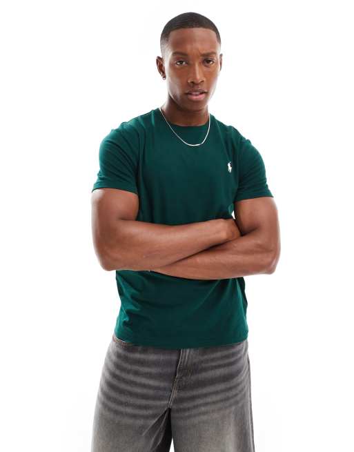 Polo Ralph Lauren - T-shirt avec logo emblématique sur le devant - Vert foncé