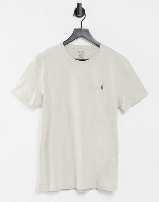 Polo Ralph Lauren - T-shirt avec logo joueur de polo - Beige chiné-Neutre