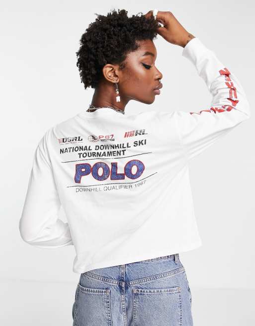 Polo Ralph Lauren - T-shirt bianca a maniche lunghe con logo, 3 di 4