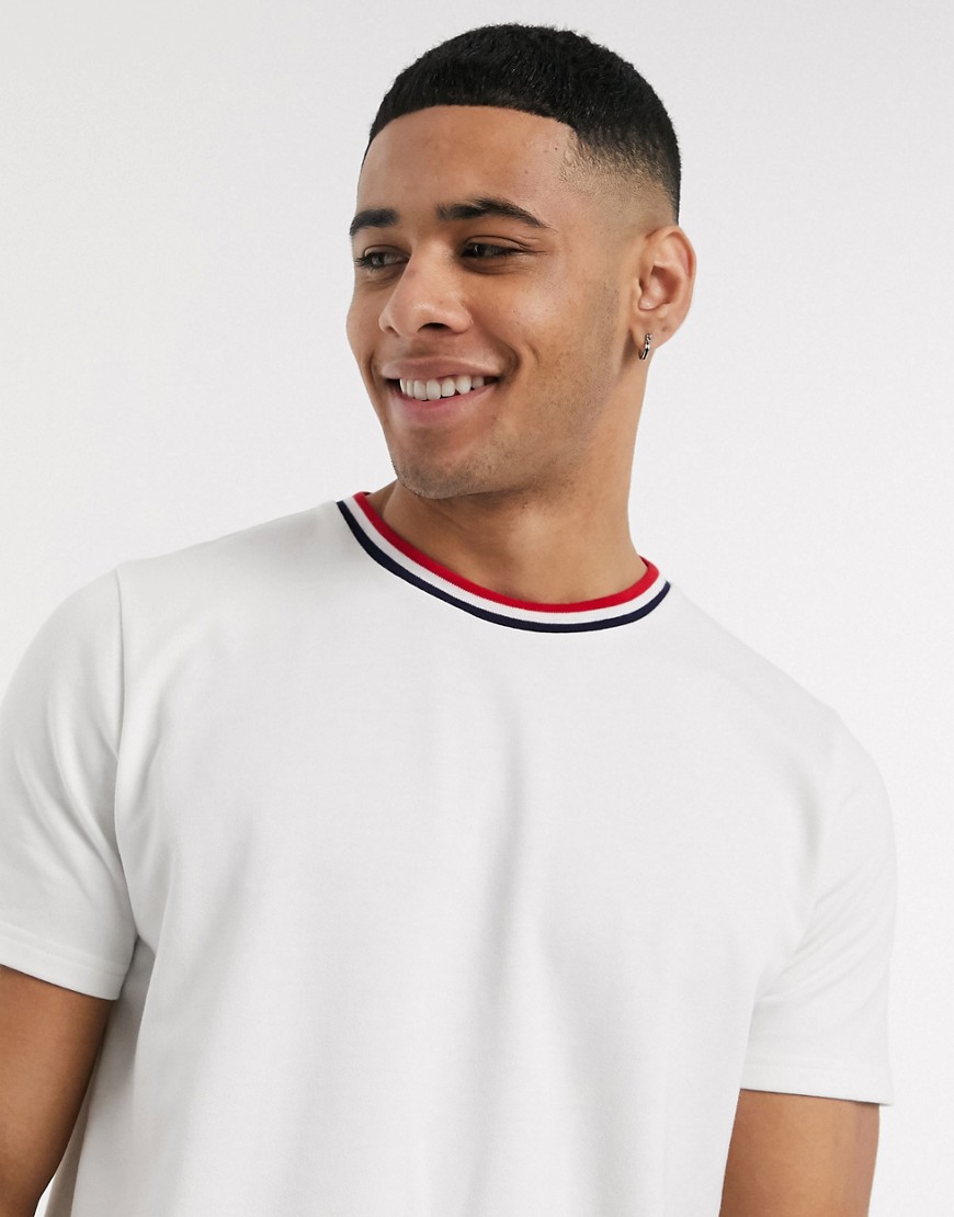Polo Ralph Lauren - T-shirt bianca con bordo a contrasto sul collo-Bianco