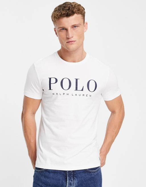Polo Ralph Lauren - T-shirt bianca con logo grande custom fit