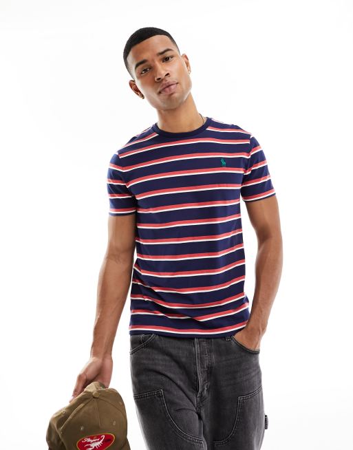 Polo Ralph Lauren - T-shirt blu navy a righe multi con logo