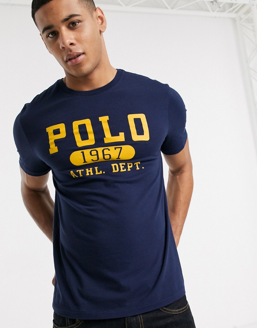 Polo Ralph Lauren - T-shirt blu navy con logo floccato
