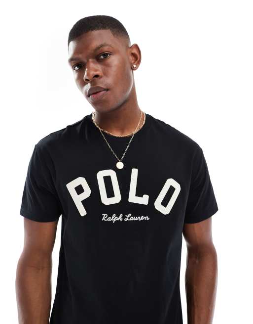 Polo Ralph Lauren T shirt classique oversize a logo universitaire Noir