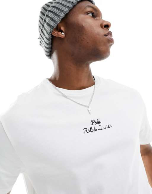 Polo Ralph Lauren - T-shirt classique oversize avec logo au centre - Blanc