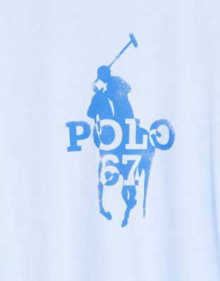 T-shirt con logo grande di giocatore di polo azzurra-Blu - Polo Ralph Lauren T-shirt donna  - immagine2
