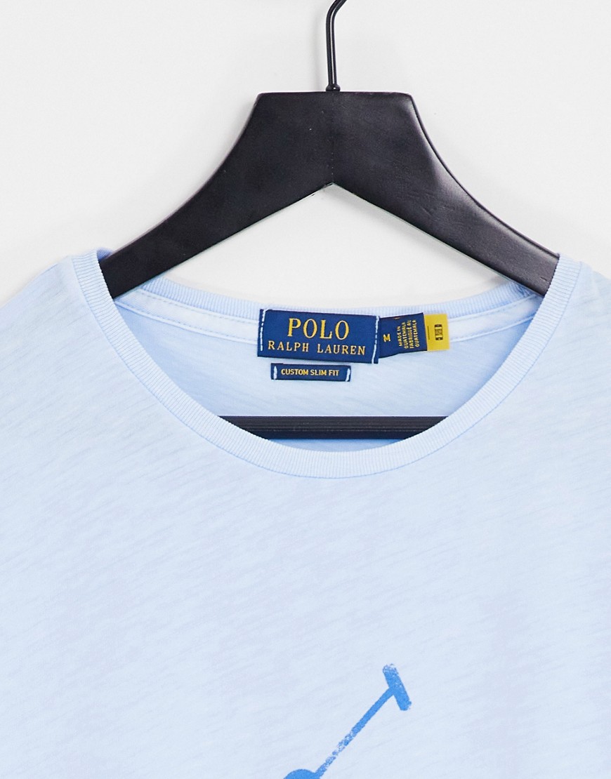 T-shirt con logo grande di giocatore di polo azzurra-Blu - Polo Ralph Lauren T-shirt donna  - immagine3