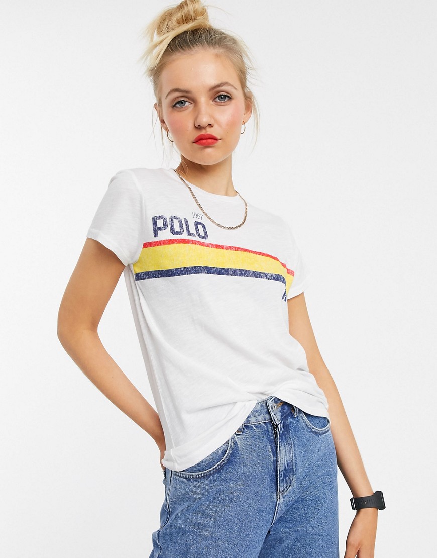 Polo Ralph Lauren - T-shirt con logo irregolare-Bianco