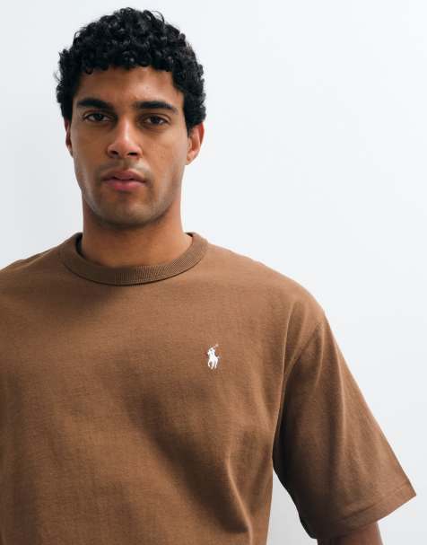 Polo Ralph Lauren t-shirt coupe relaxed avec logo icon en marron - view 1