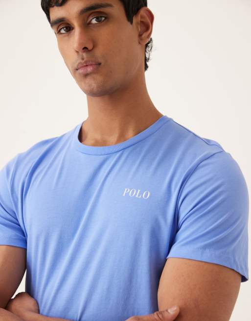 Polo Ralph Lauren - T-shirt da casa a maniche corte blu medio con logo centrale, 5 di 5