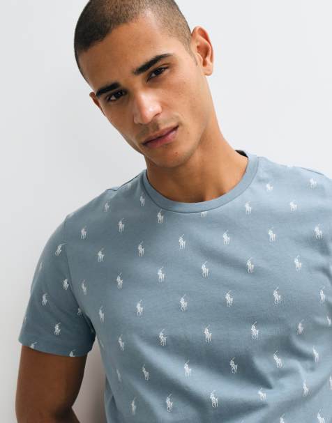 Polo Ralph Lauren t-shirt de détente à logo iconique all-over gris - view 1