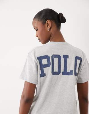 Polo Ralph Lauren Donna Grey Ash Heather T-Shirt In Cotone Con Logo - Immagine 3