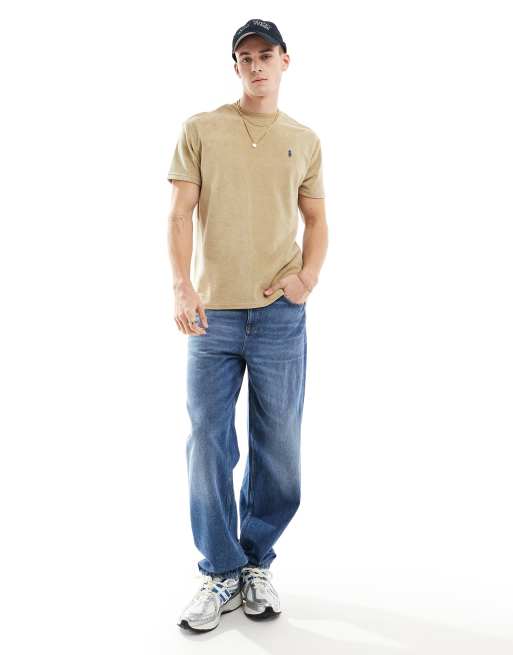 Polo Ralph Lauren - T-shirt en coton éponge léger avec logo emblématique - Beige