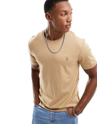 Polo Ralph Lauren multi icon logo pima cotton t-shirt in camel marl - ASOS Price Checker