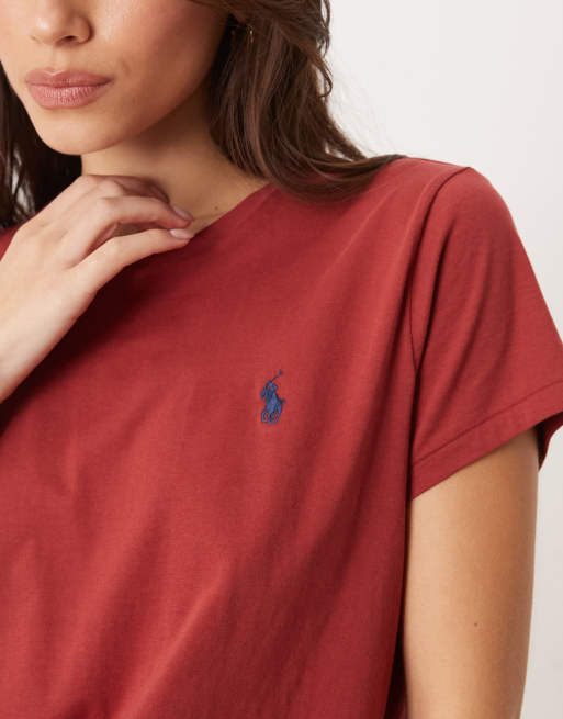 Polo Ralph Lauren - T-shirt girocollo rossa con logo iconico, 4 di 4