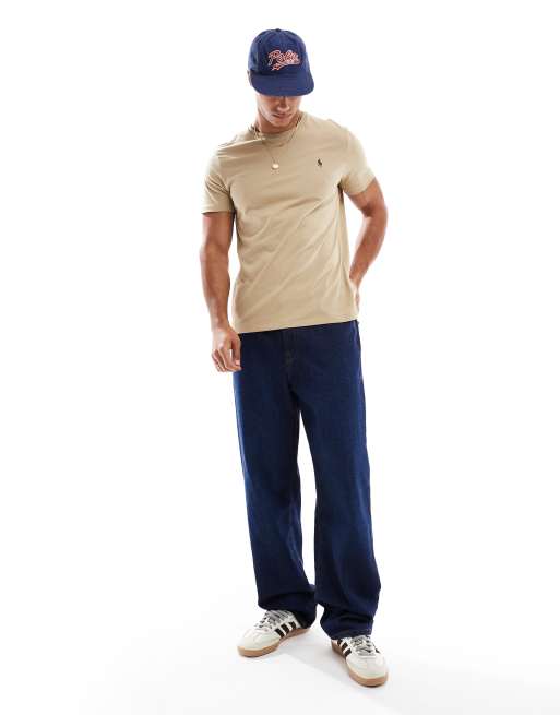Polo Ralph Lauren – T-Shirt in Beige mit Markenlogo, 2 von 4