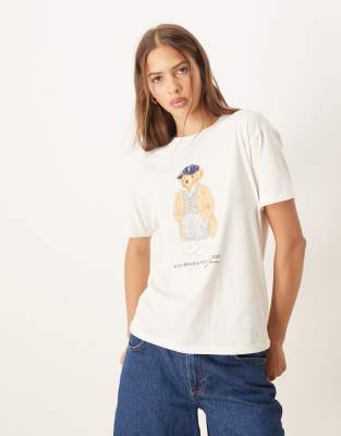 Polo Ralph Lauren - T-Shirt in Grau mit Bear-Print