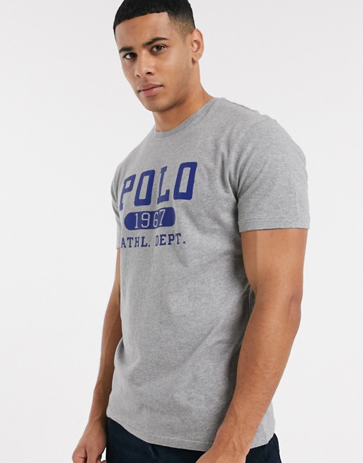 Polo Ralph Lauren t-shirt in grey with flock logo