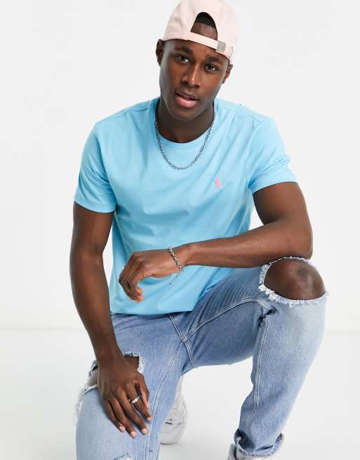 Polo Ralph Lauren – T-Shirt in Hellblau mit Markenlogo