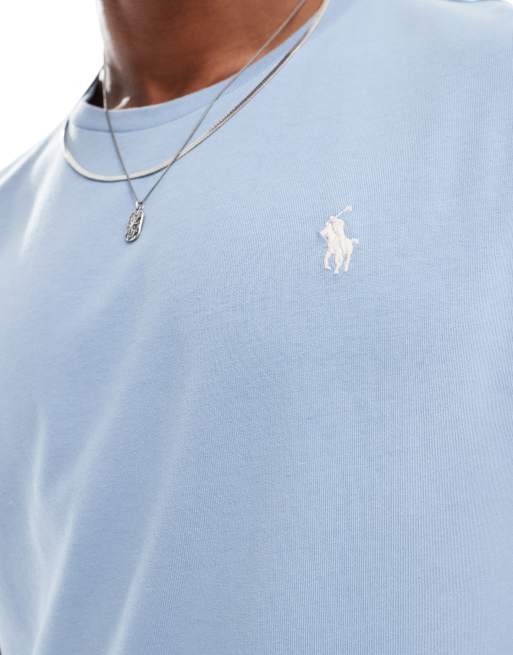 Polo Ralph Lauren – T-Shirt in Hellblau mit Markenlogo, 2 von 4