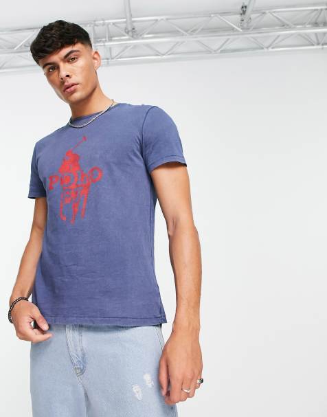 Polo Ralph Lauren – T-Shirt in Marineblau mit großem Polospieler-Logoprint - view 1