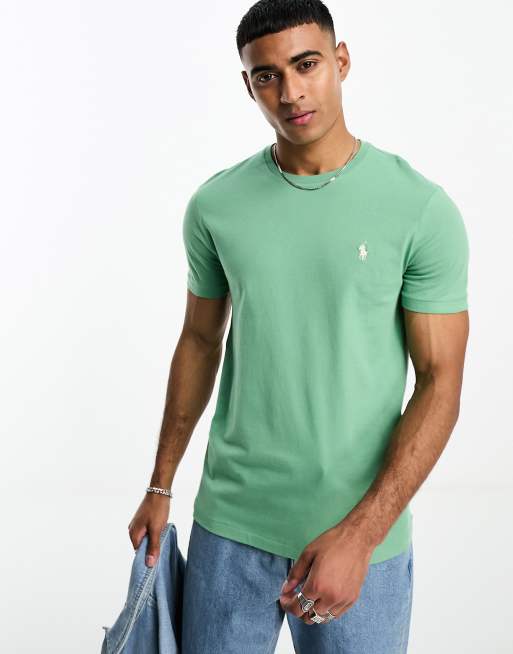 Polo Ralph Lauren – T-Shirt in Mittelgrün mit normalem Schnitt und Markenlogo