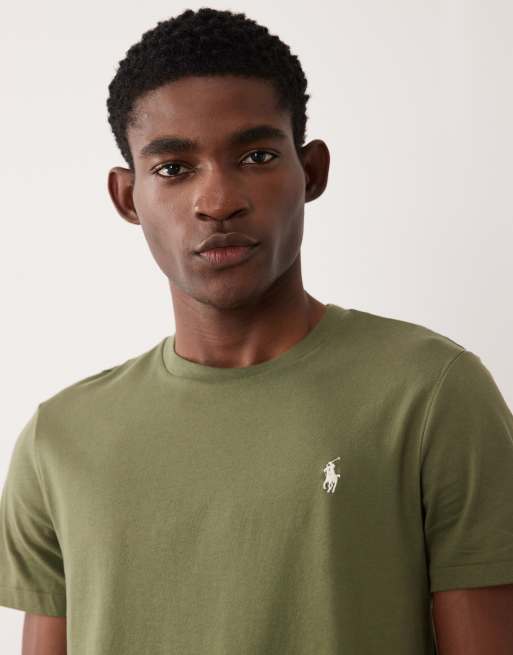 Polo Ralph Lauren – T-Shirt in mittlerem Olivgrün mit Polospieler-Logo, 5 von 5