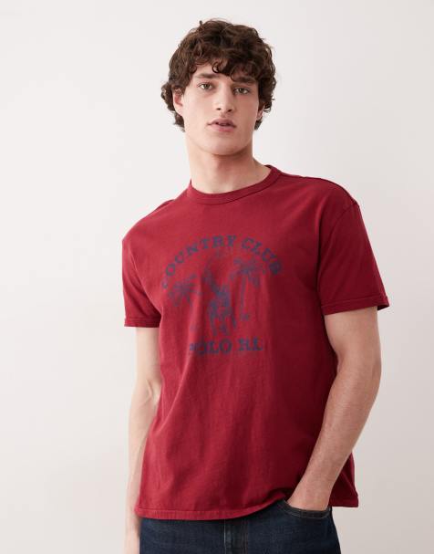 Polo Ralph Lauren – T-Shirt in Rot mit Polospieler-Print im Vintage-Look - view 1