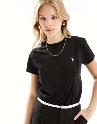 Polo Ralph Lauren - T-Shirt in Schwarz mit Rundhalsausschnitt und Logo