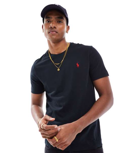 Polo Ralph Lauren – T-Shirt in Schwarz mit schmalem Schnitt und Markenlogo - view 1