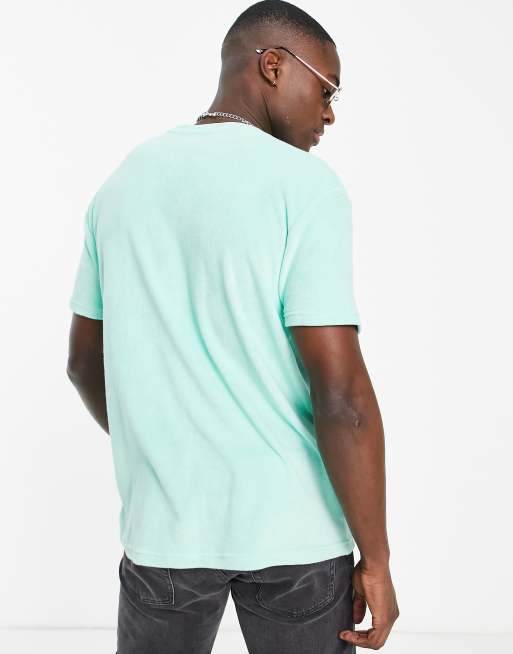 Polo Ralph Lauren T shirt in spugna di cotone verde acqua con