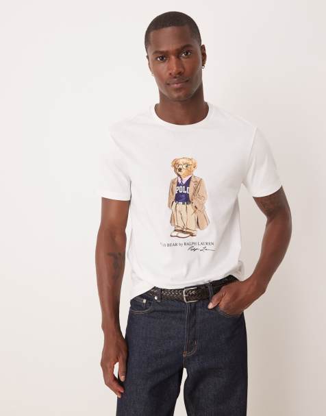 Polo Ralph Lauren – T-Shirt in Weiß mit traditionellem Bären-Print - view 1