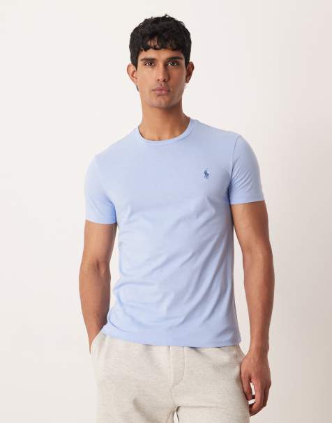 Polo Ralph Lauren t-shirt med smal passform och ikonlogga i ljusblått - view 1