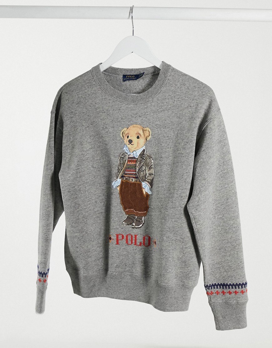 Polo Ralph Lauren - T-shirt met beerlogo en ronde hals in grijs