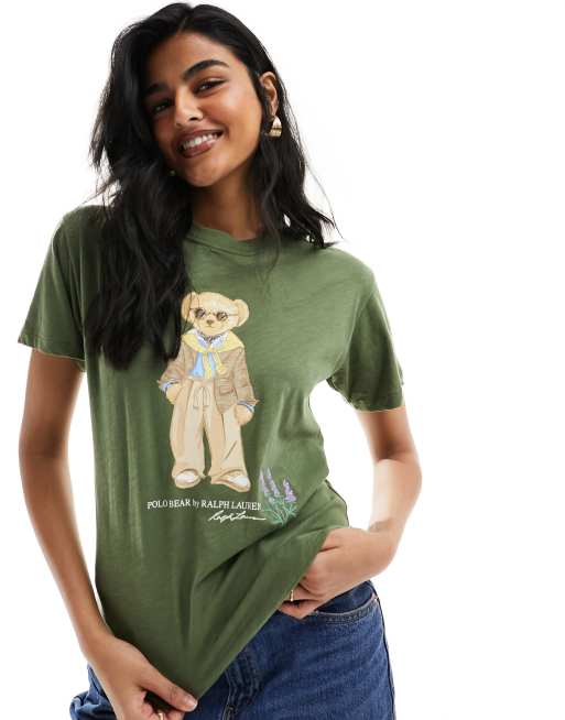 Polo Ralph Lauren - T-shirt met beertjeslogo in olijfgroen