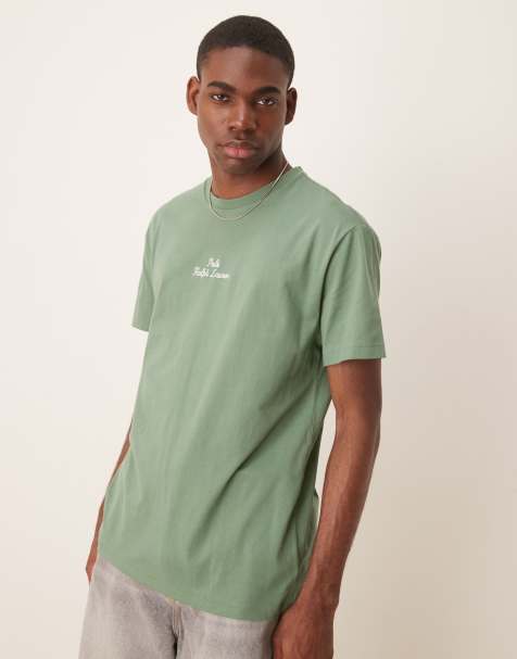 Polo Ralph Lauren - T-shirt met geschreven logo in het midden en klassieke oversized pasvorm in lichtgroen - view 1