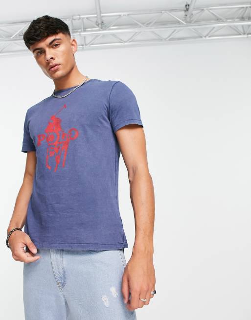 Polo Ralph Lauren - T-shirt met groot spelerslogo in marineblauw