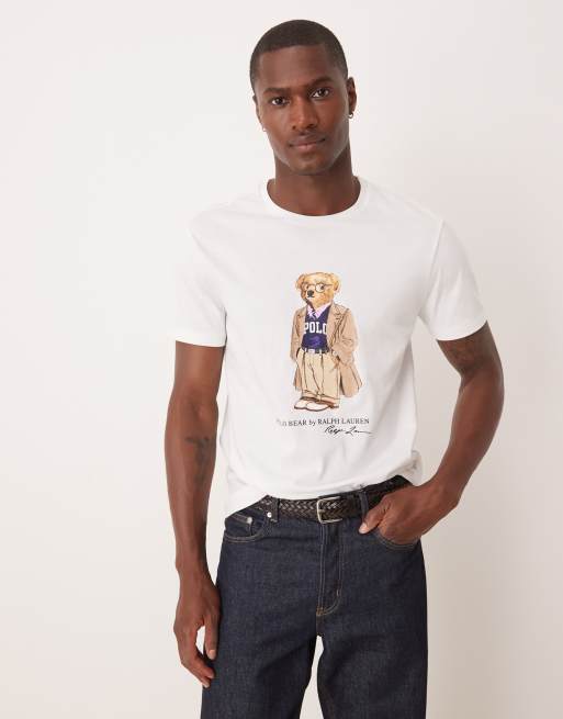 Polo Ralph Lauren - T-shirt met heritage berenprint in wit