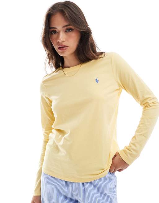 Polo Ralph Lauren - T-shirt met lange mouwen en logo in geel