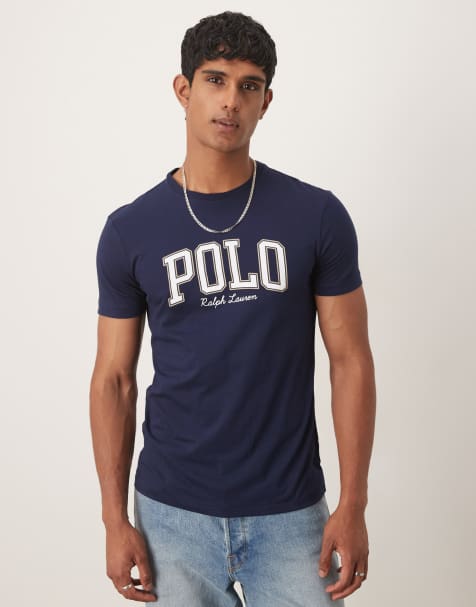 Polo Ralph Lauren - T-shirt met logo in collegestijl in marineblauw - view 1