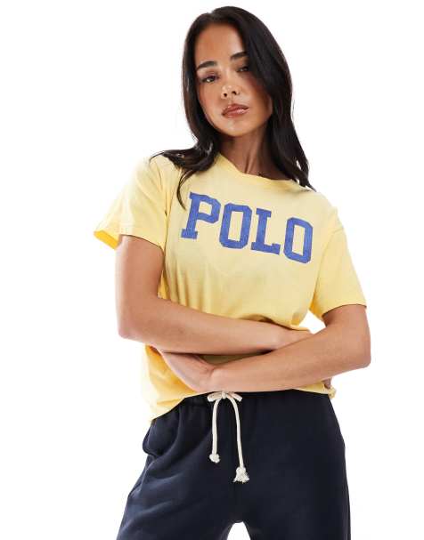 Polo Ralph Lauren - T-shirt met print op de borst in geel - view 1