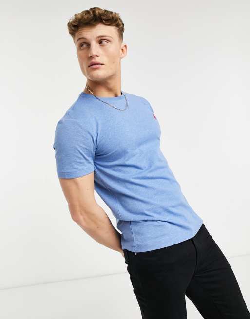 Polo Ralph Lauren – T-Shirt mit Polospielerlogo in Blassblau