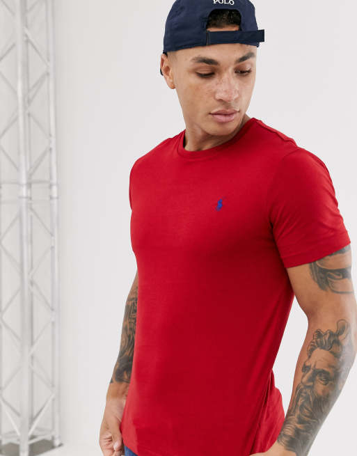Polo Ralph Lauren – T-Shirt mit Polospielerlogo in Rot
